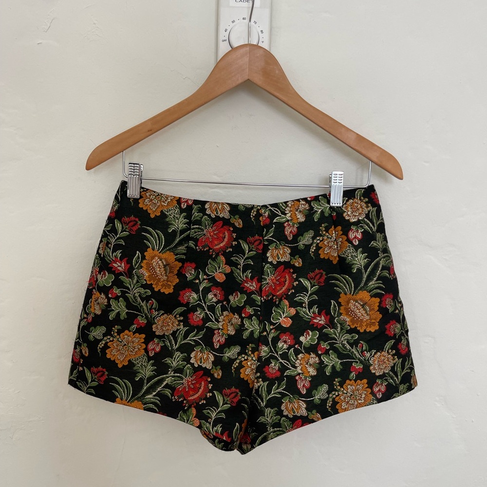 Lovers + Friends Floral Women's Mini Shorts - Black and Multicolor, Size Medium
